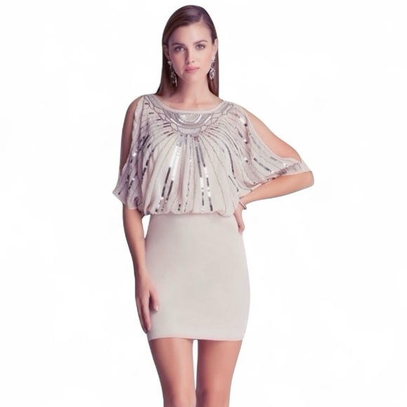 NWT Bebe Mini Dress Sequin Dolman Sleeve Cocktail Holiday Party Clubwear Date XS - Picture 3 of 8